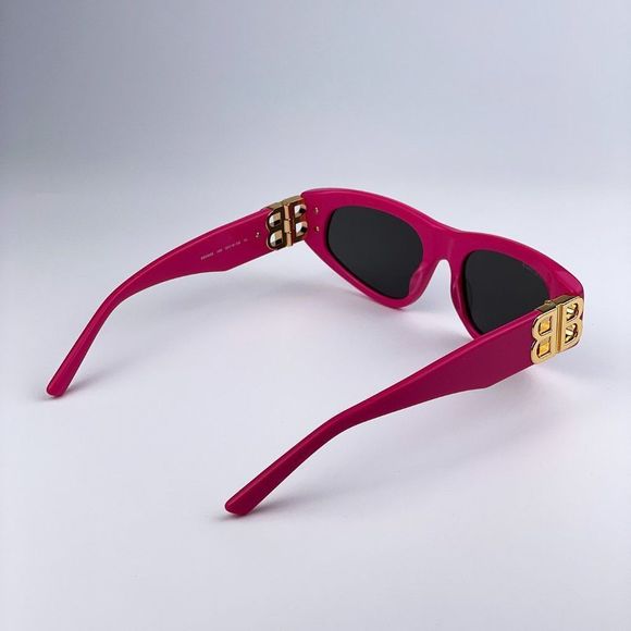 Balenciaga BB0095S 006 Sunglasses Pink Gold Logo Grey Cat Eye Women main image 4